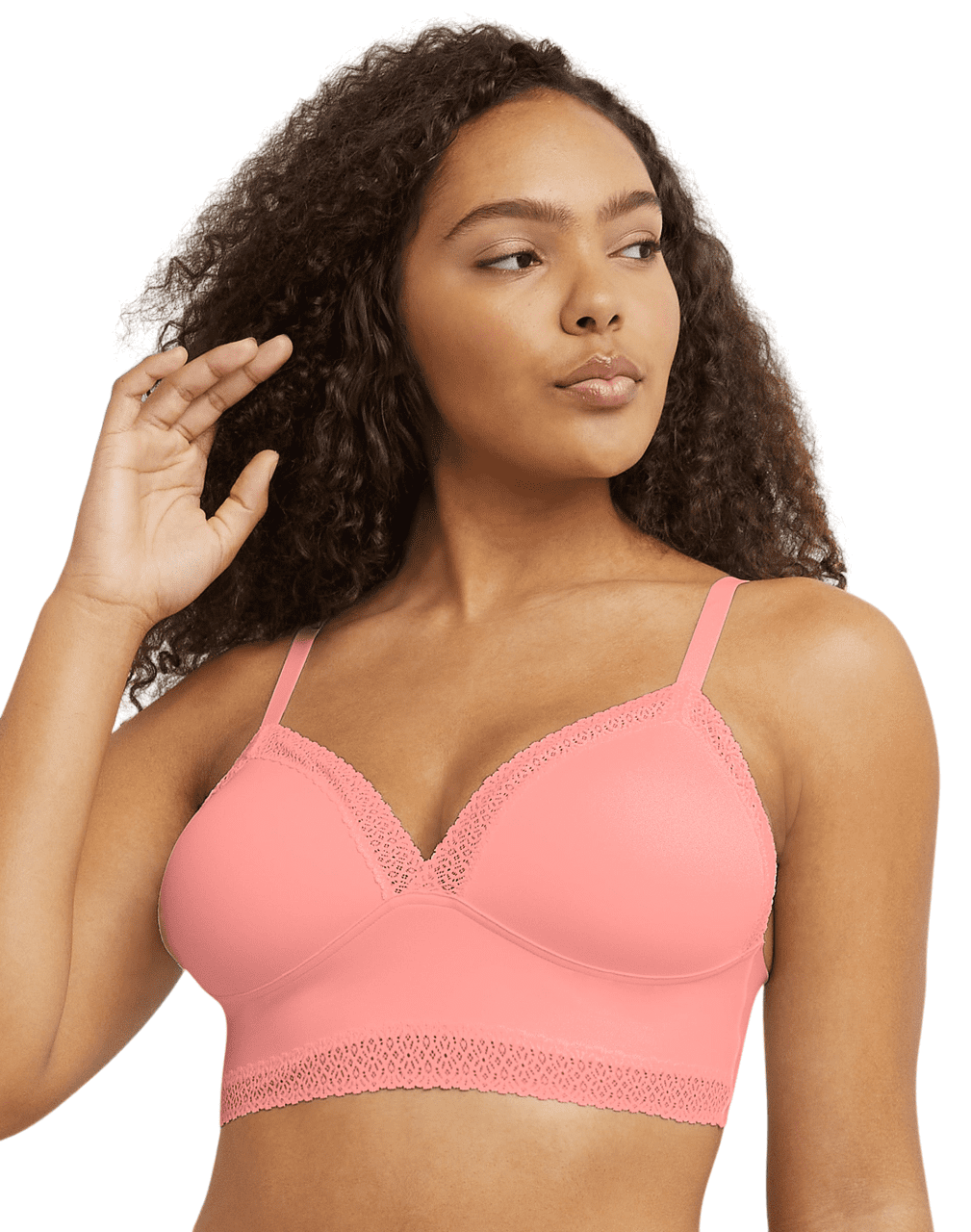 Maidenform Womens M Lace Trim Triangle Rib Bralette