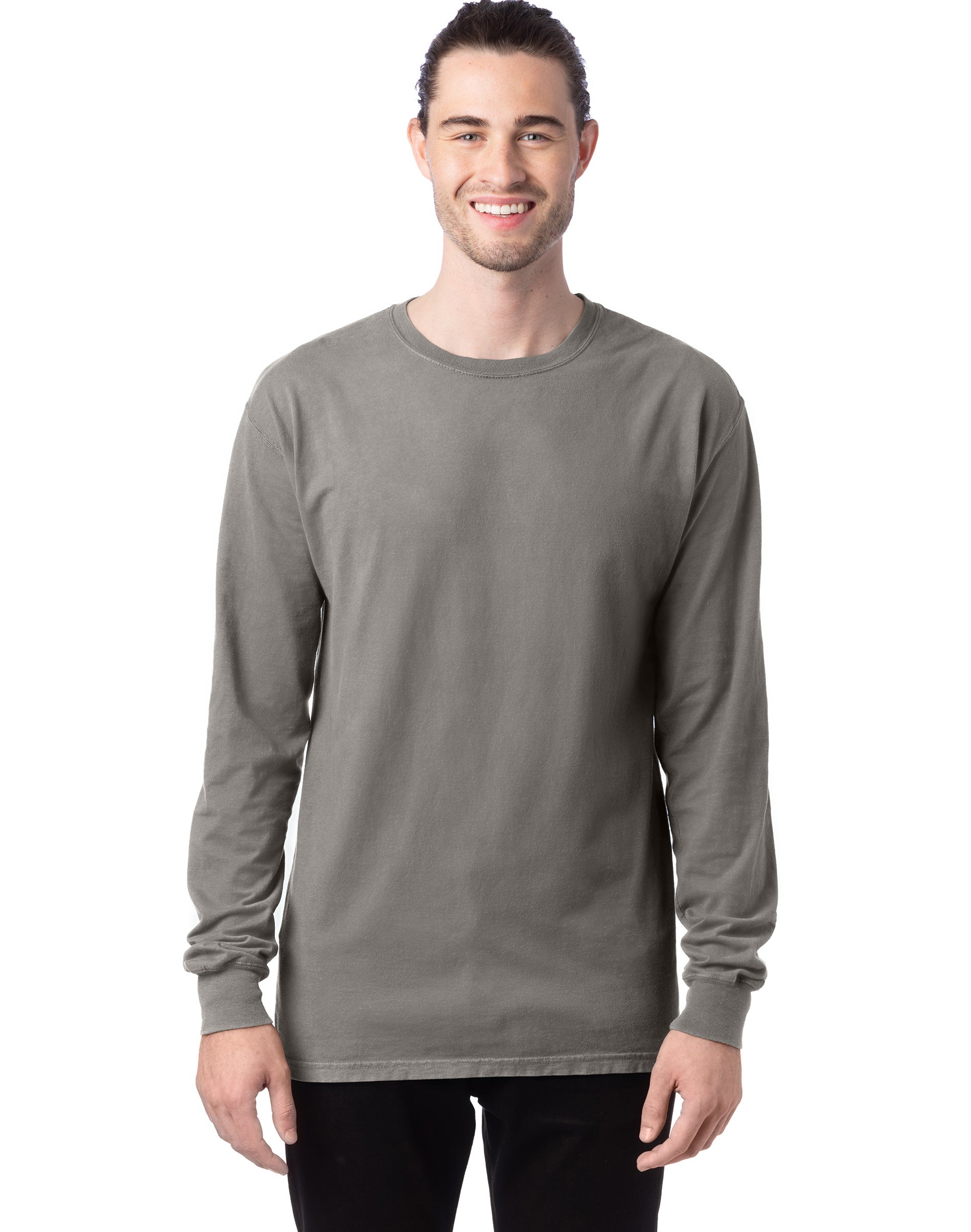 Hanes Originals Mens Garment Dyed Long-Sleeve T-Shirt