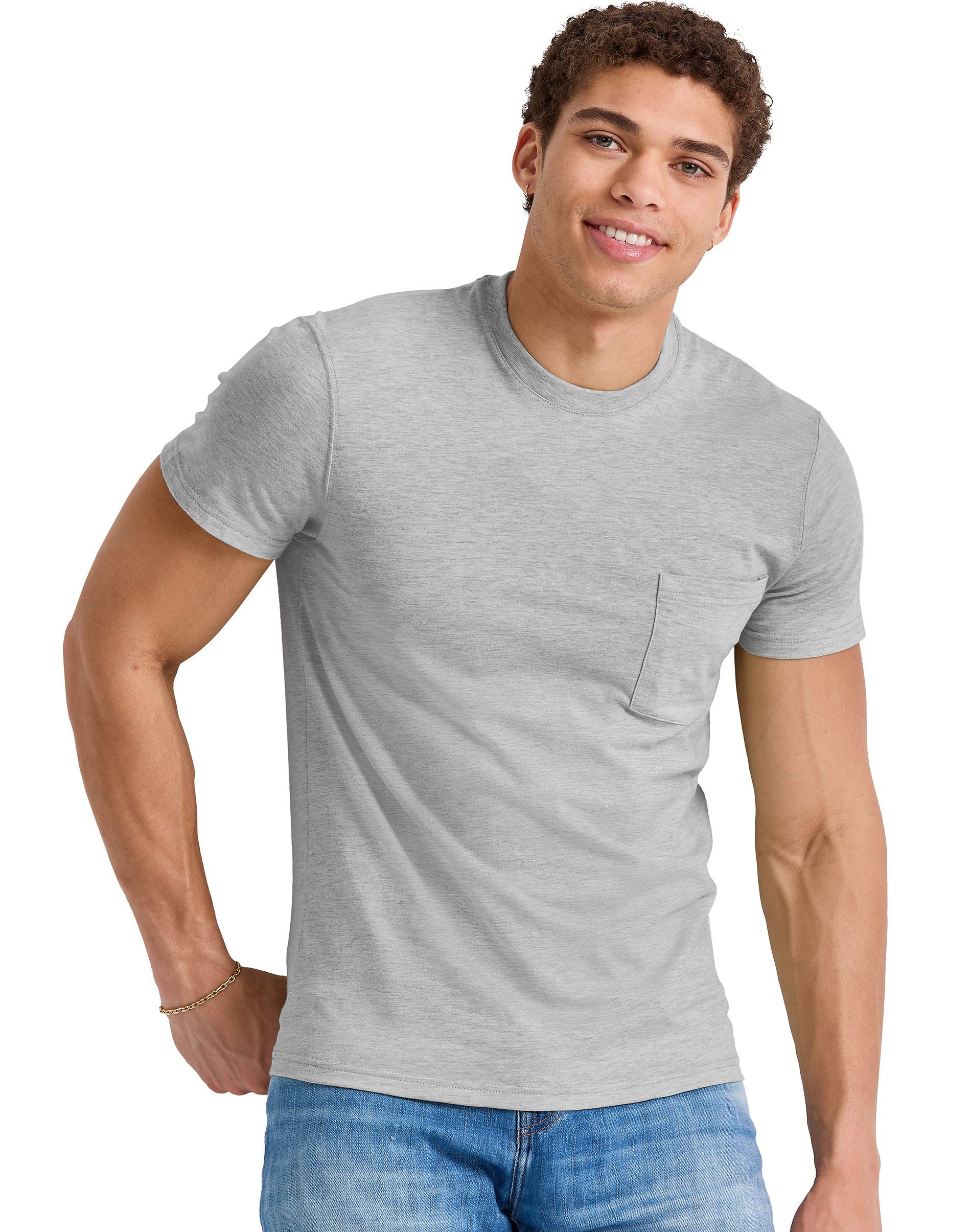 Hanes Originals Mens Cotton Pocket T-Shirt