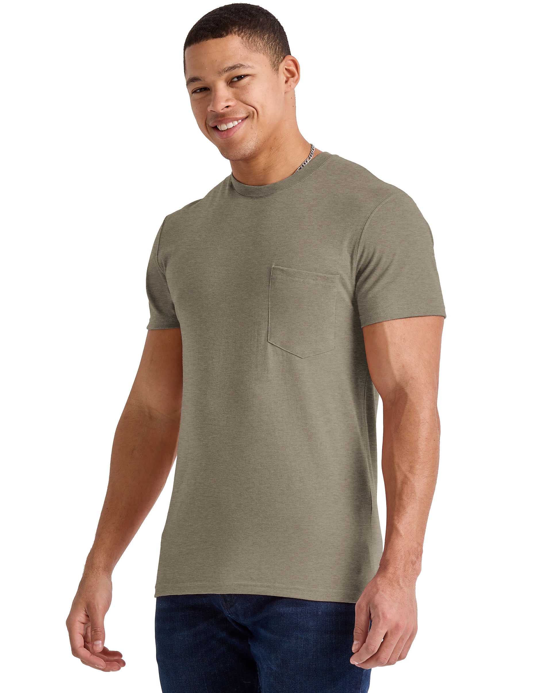 Hanes Originals Mens Cotton Pocket T-Shirt