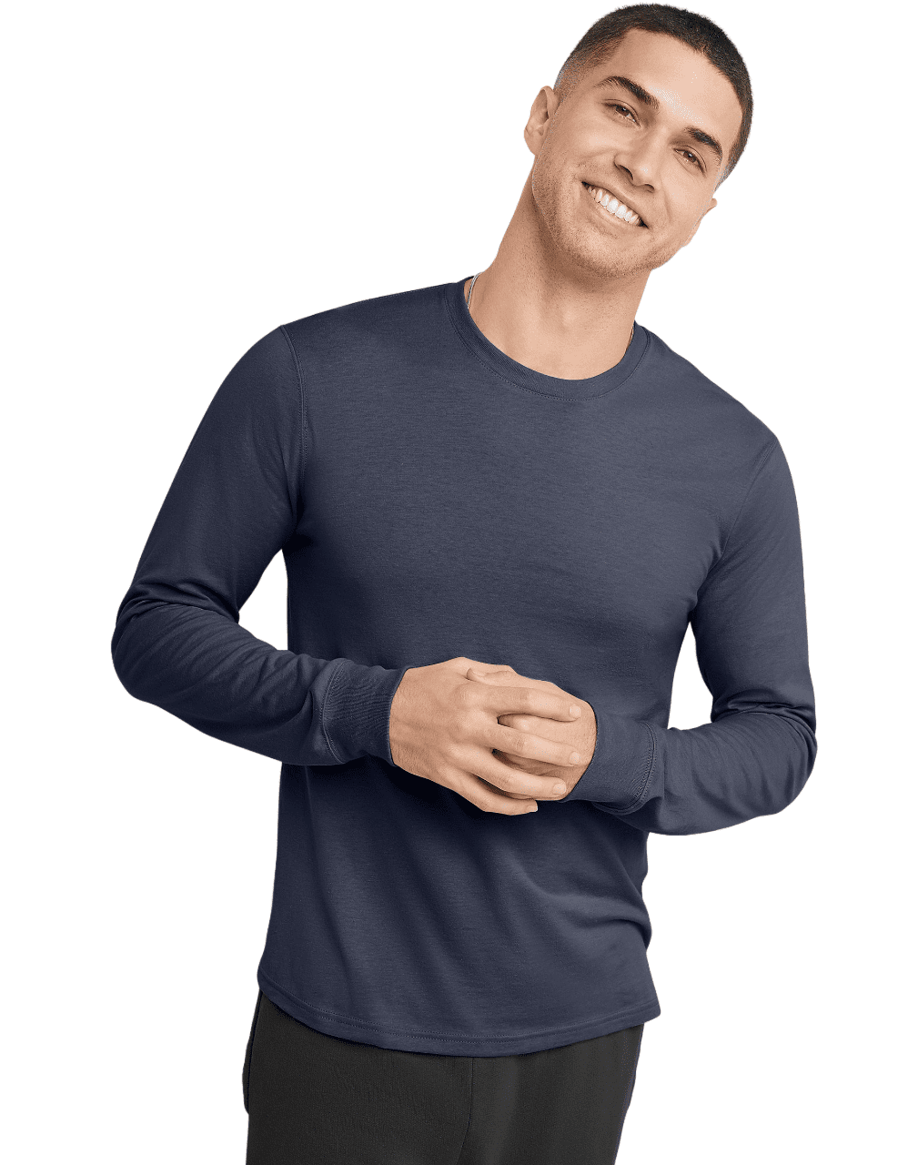Hanes Originals Mens Cotton Long Sleeve T-Shirt