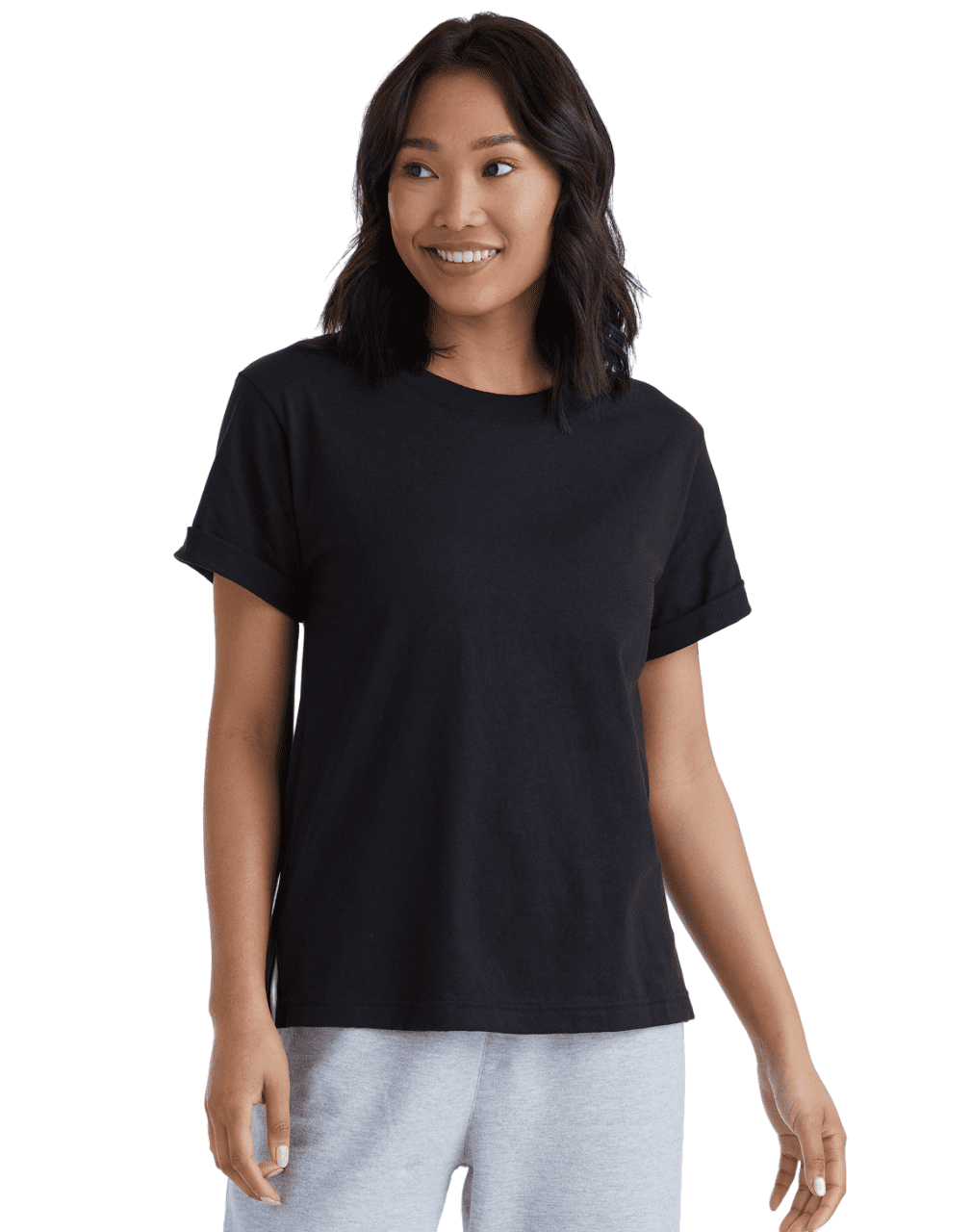 Hanes Originals Womens Short Sleeve T-Shirt With Side Vent