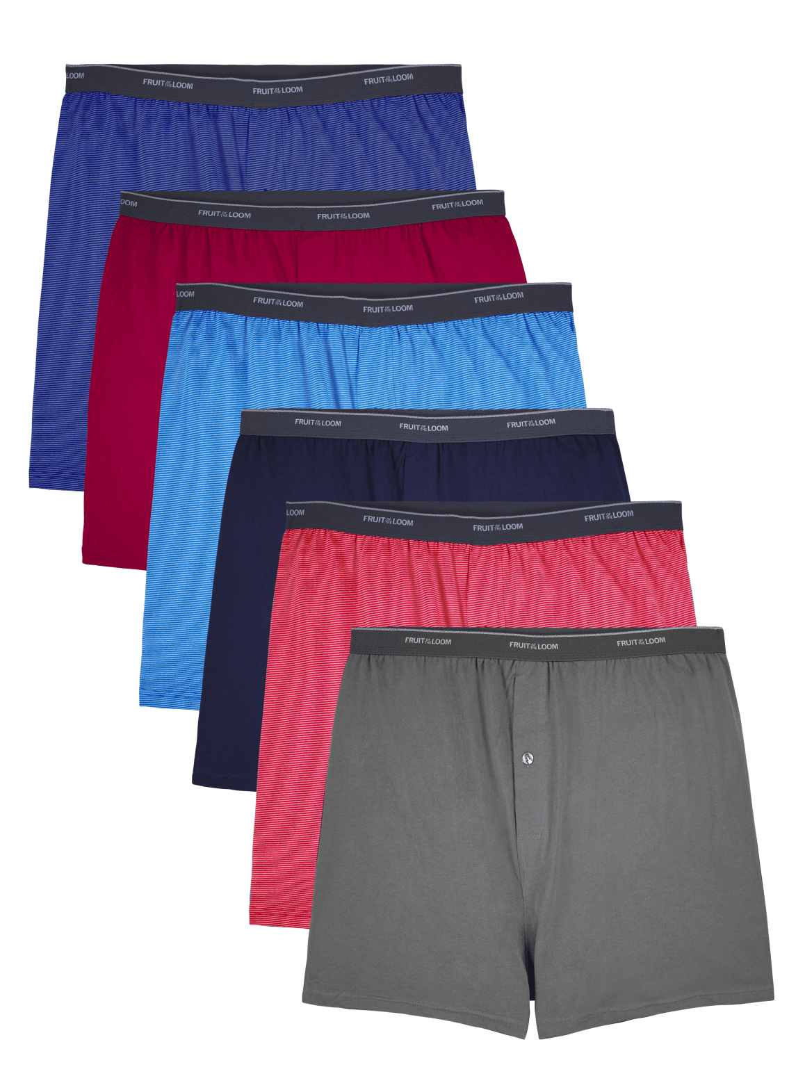 Big Men's Knit Boxers, Assorted 6 Pack