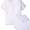 Boys' Crew Neck T-Shirt, White 5 Pack