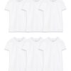 Big Men's Short Sleeve Crew T-Shirt, White 6 Pack