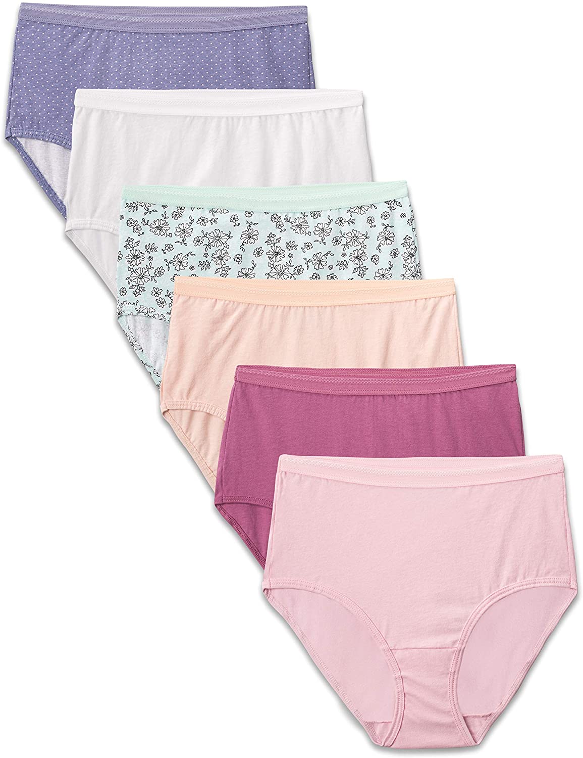 Women's Cotton Brief Panty, Assorted 6 Pack