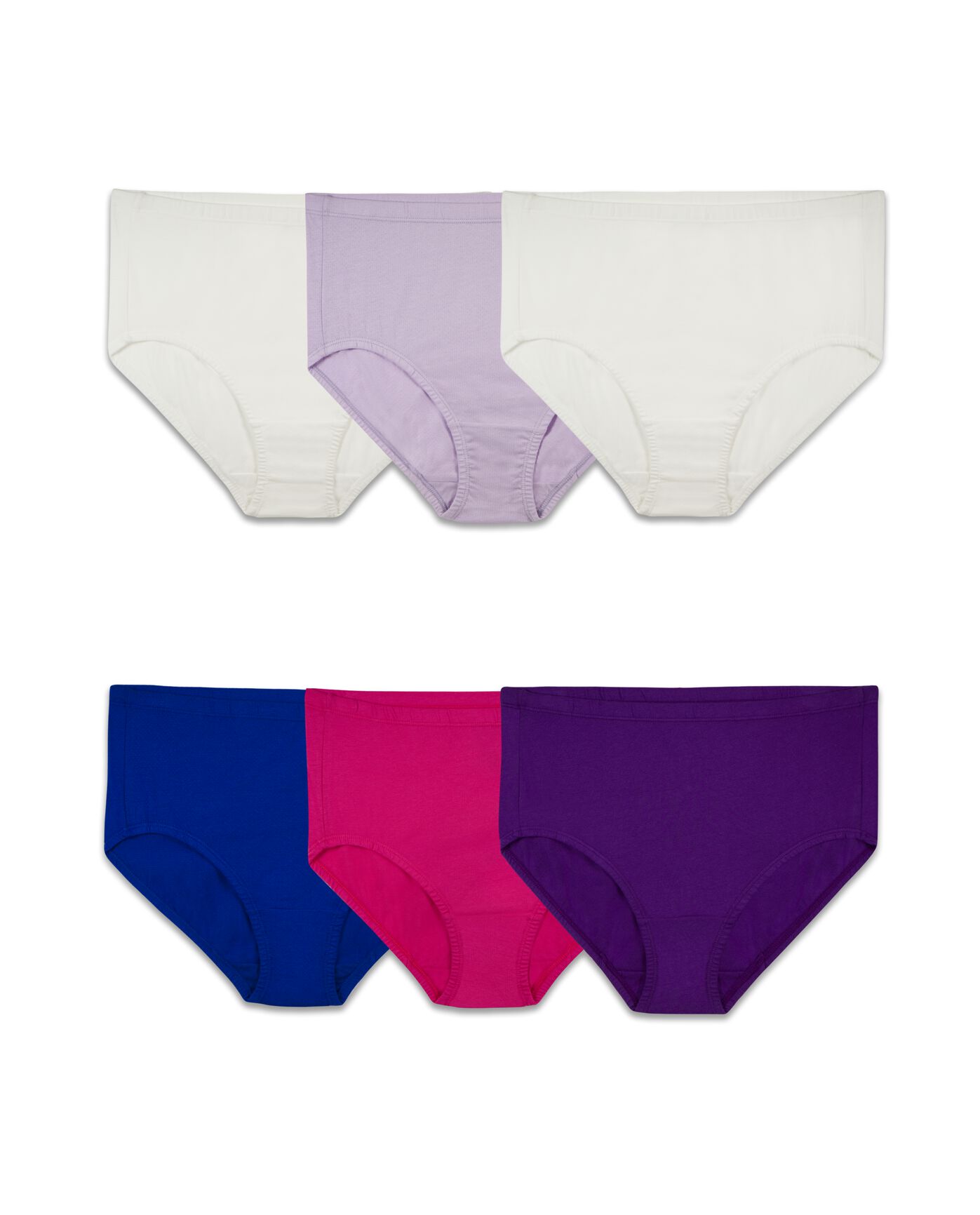 Women's Plus Fit for Me® Breathable Cotton-Mesh Brief Panty, Assorted 6 Pack