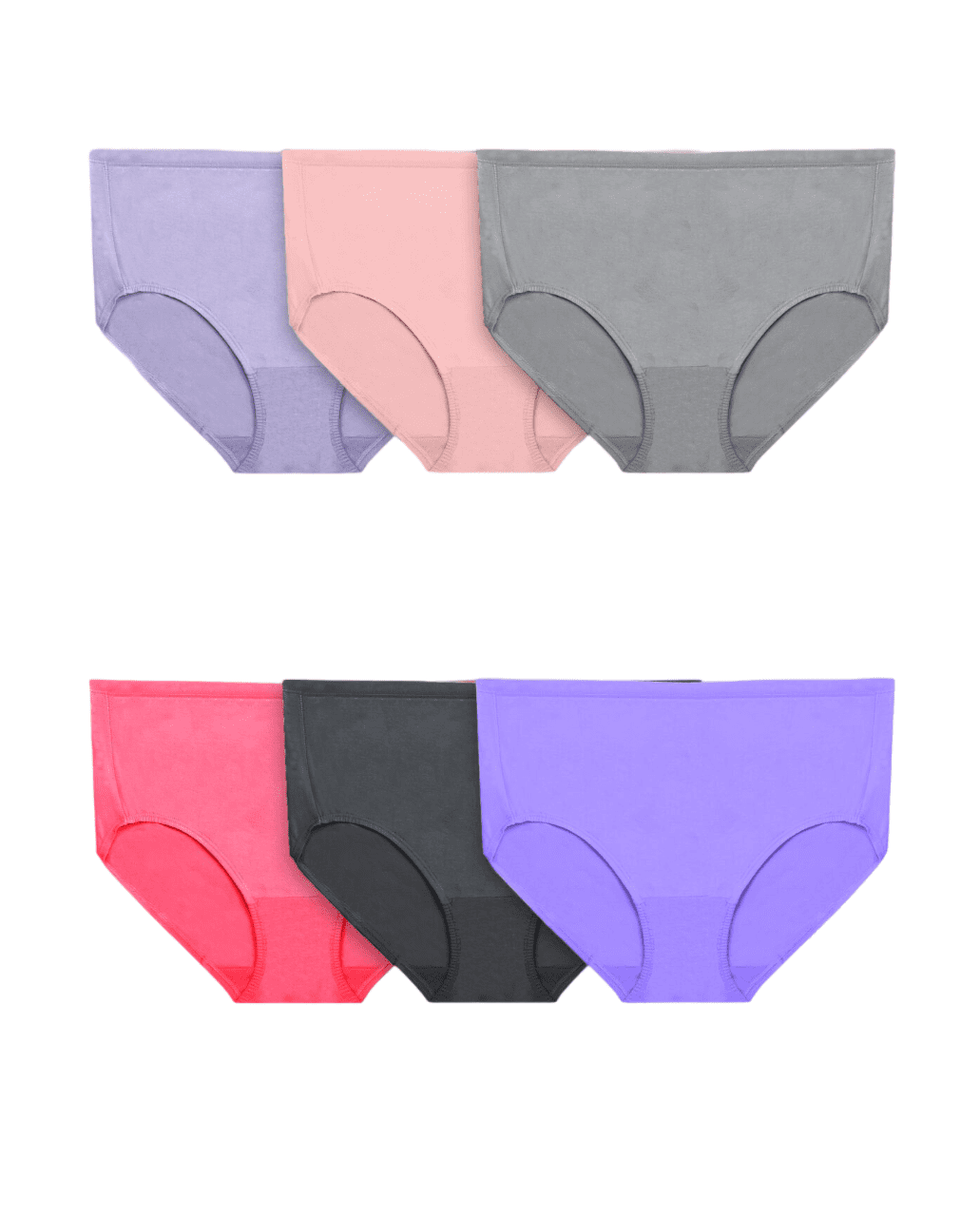 Women's Plus Fit for Me® 360 Cotton Stretch Brief Panty, Assorted 6 Pack