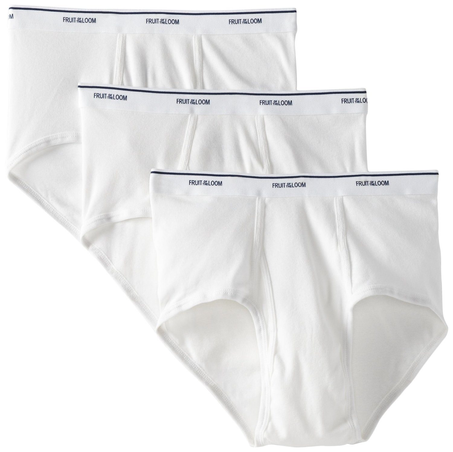 Men's Cotton Briefs, White 3 Pack