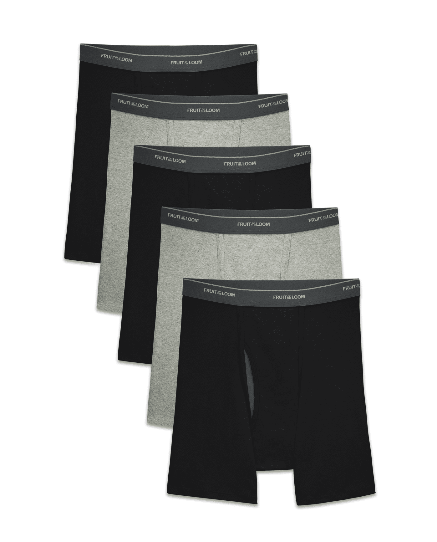 Men's EverSoft CoolZone Black and Gray Boxer Briefs, 5 Pack