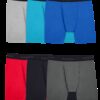 Big Men's Cotton Stretch Boxer Briefs, Assorted 6 Pack