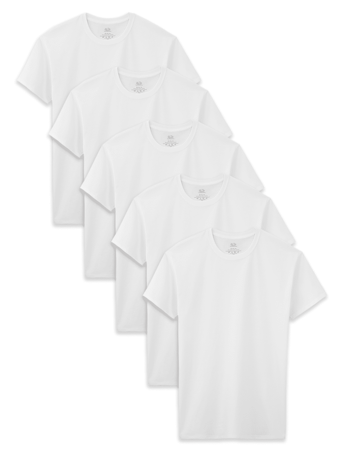 Boys' White Crew T-Shirts, 5 Pack