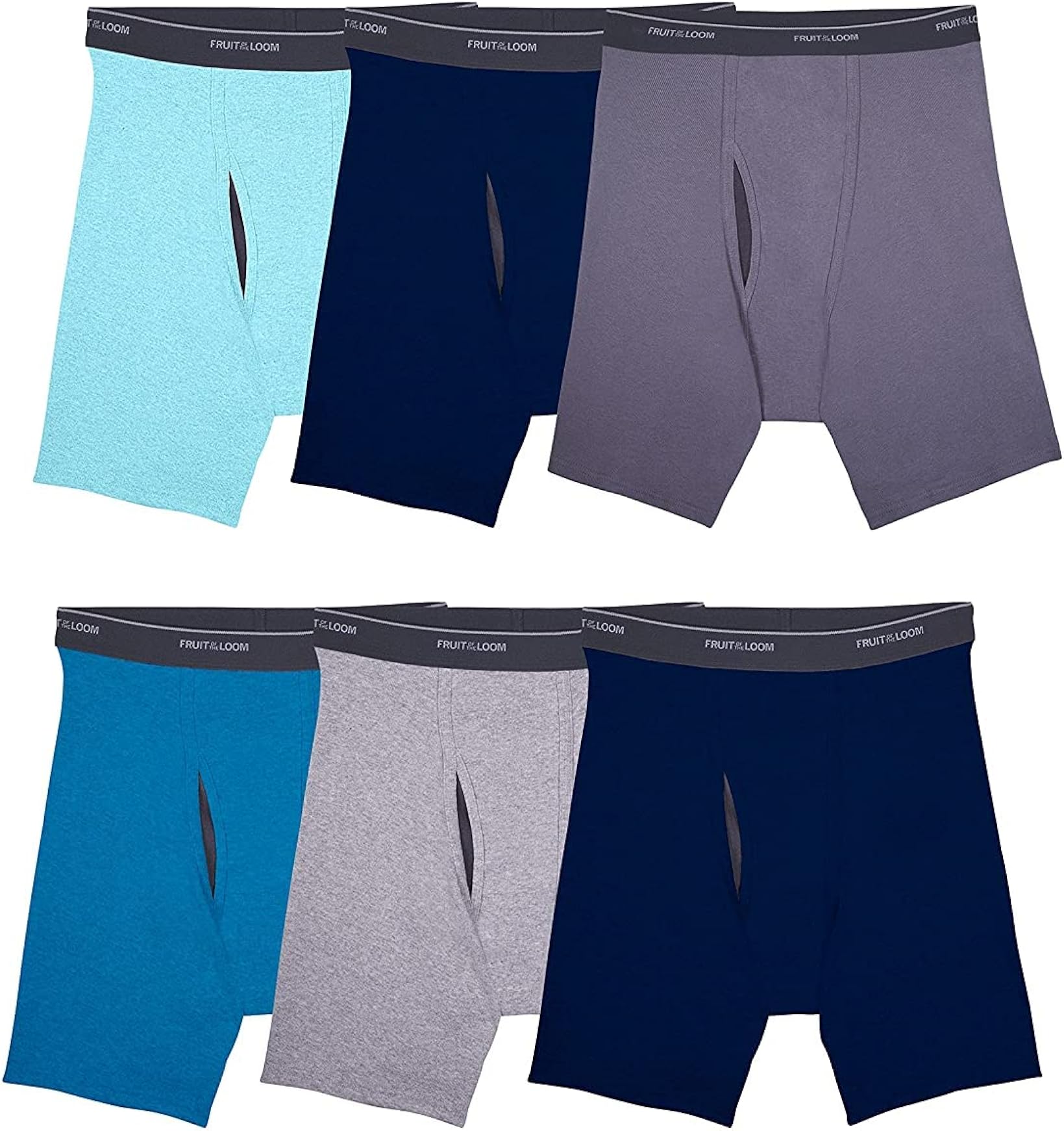 Men's Eversoft® CoolZone® Fly Boxer Briefs, Extended Sizes, Assorted 6 Pack