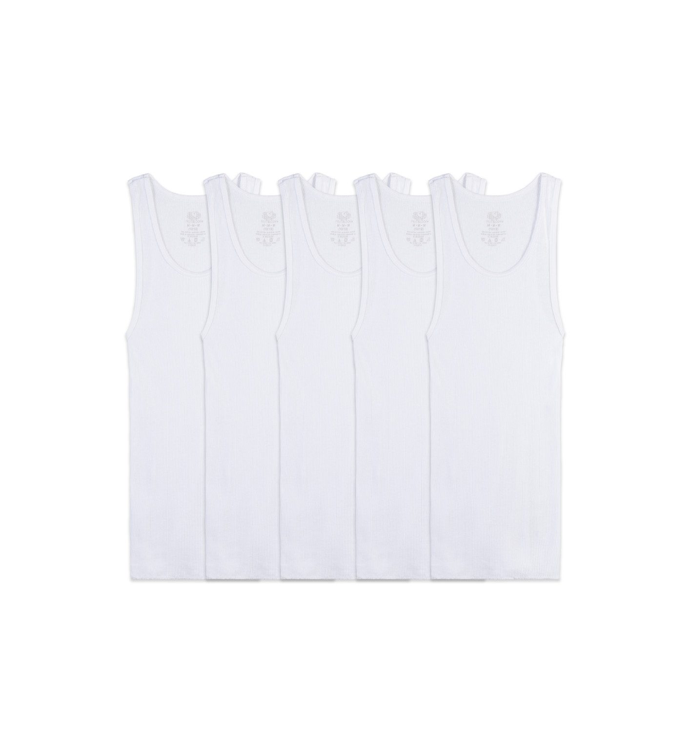 Boys' White Tank Top A-Shirts, 5 Pack