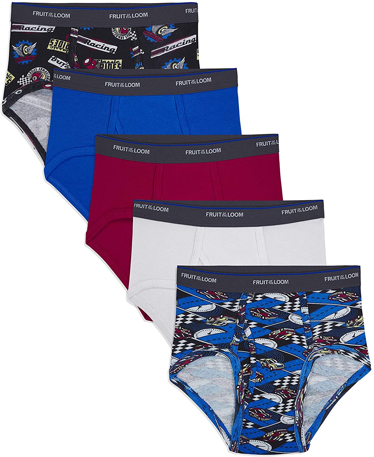 Boys' Fashion Briefs, Assorted Print and Solid 5 Pack