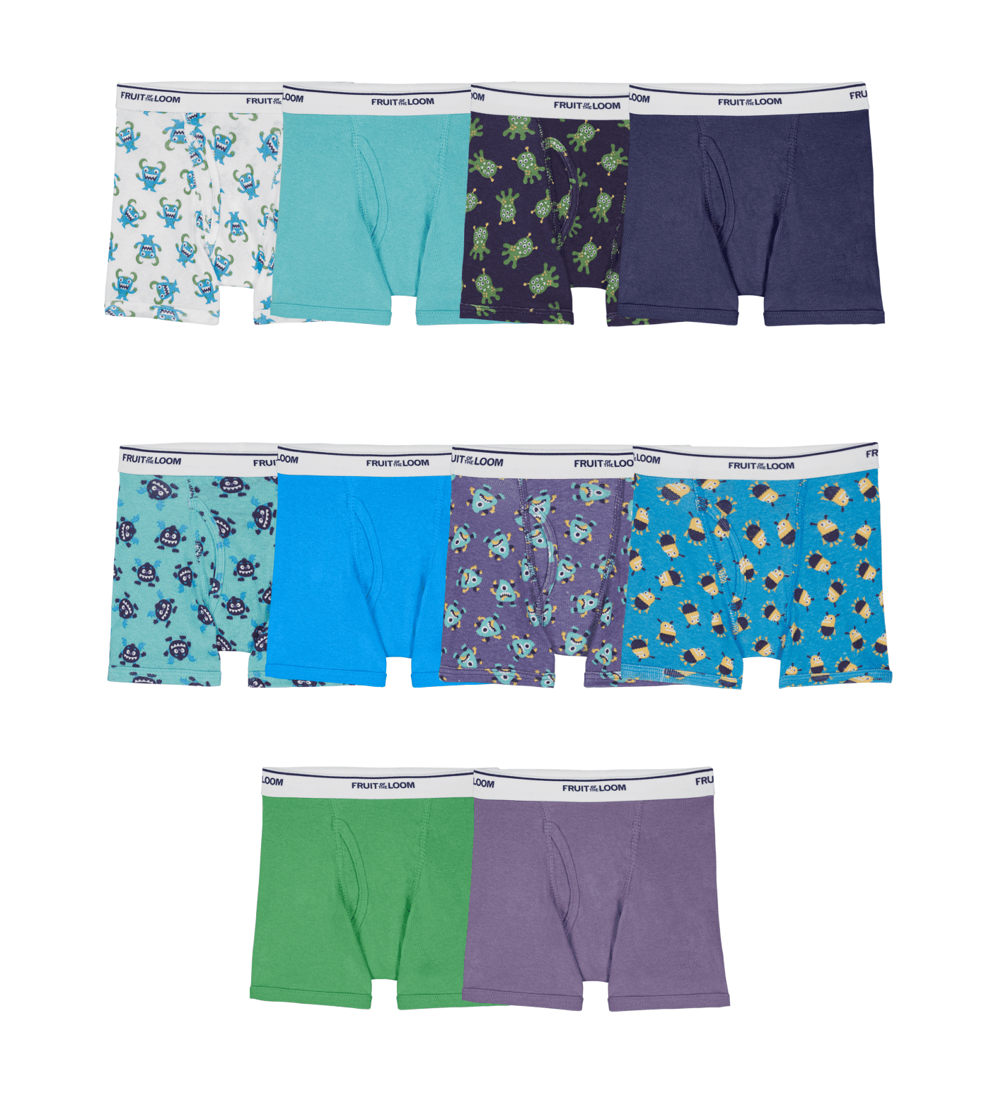 Toddler Boys' Eversoft® Boxer Briefs, Assorted Print 10 Pack