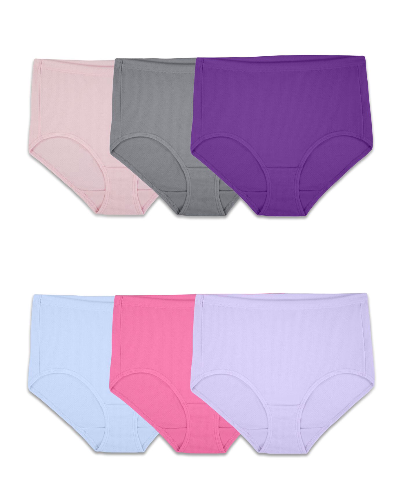 Women's Breathable Cotton-Mesh Brief Panty, Assorted 6 Pack