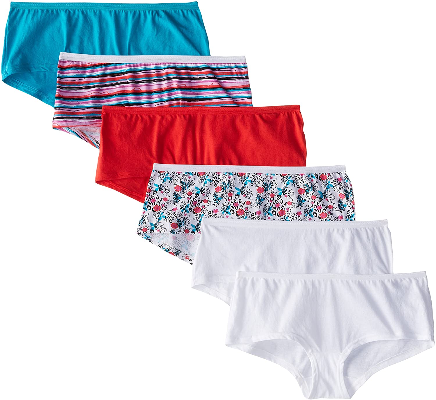 Women's Boyshort Panty, Assorted 6 Pack