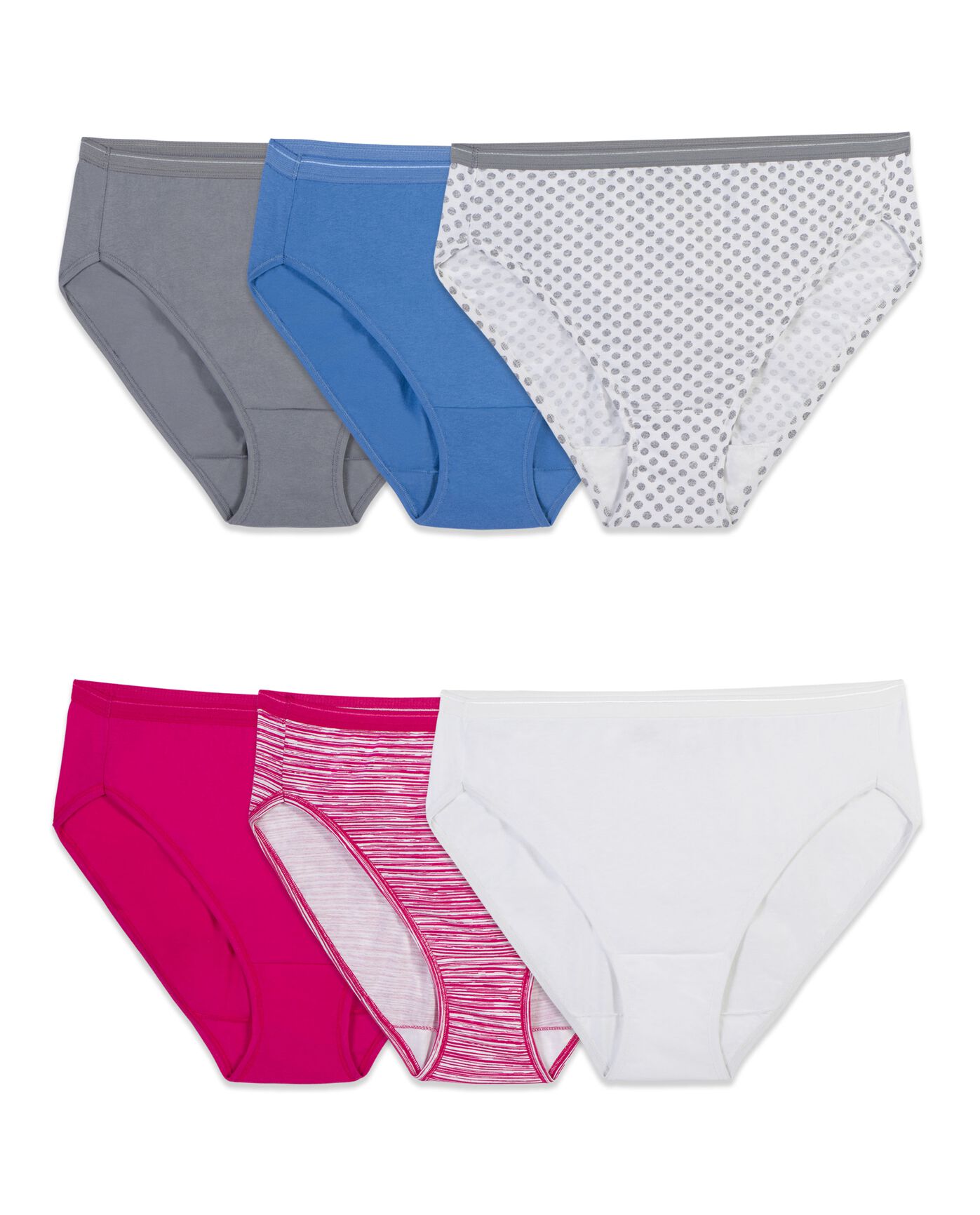 Women's Cotton Hi-Cut Panty, Assorted 6 Pack