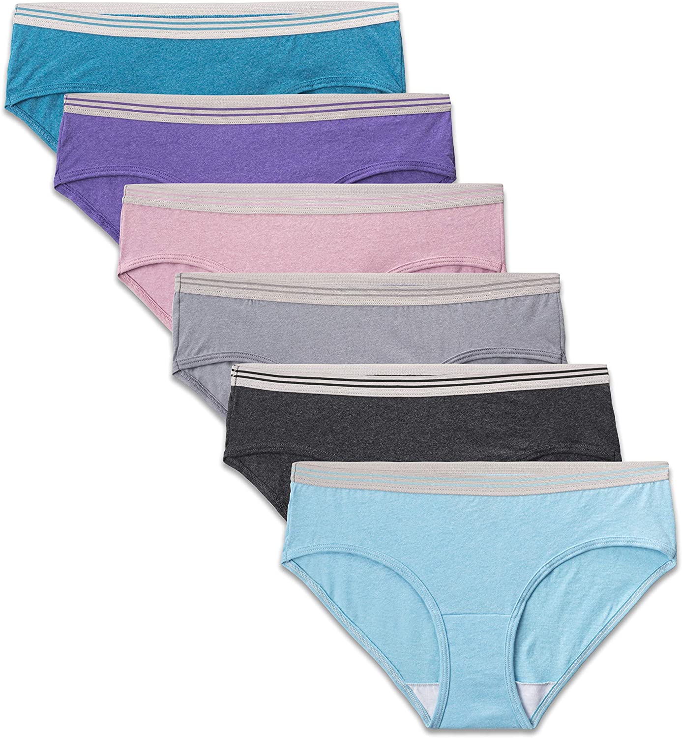 Women's Heather Low-Rise Hipster Panty, Assorted 6 Pack