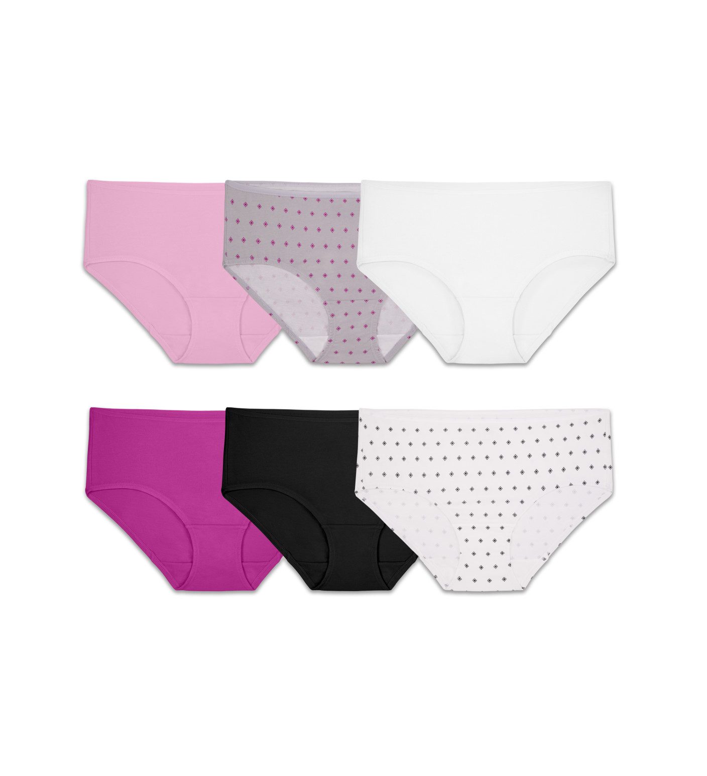 Women's Cotton Stretch Hipster Panty, Assorted 6 Pack