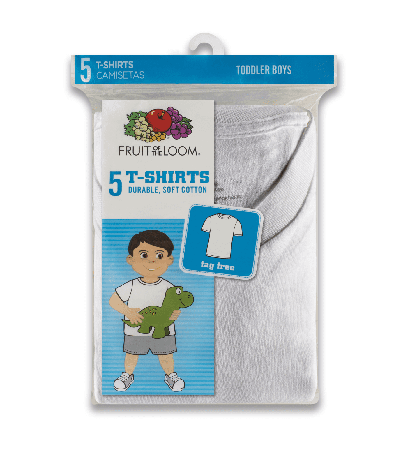 Toddler Boys' Crew Neck T-Shirt, White 6 Pack