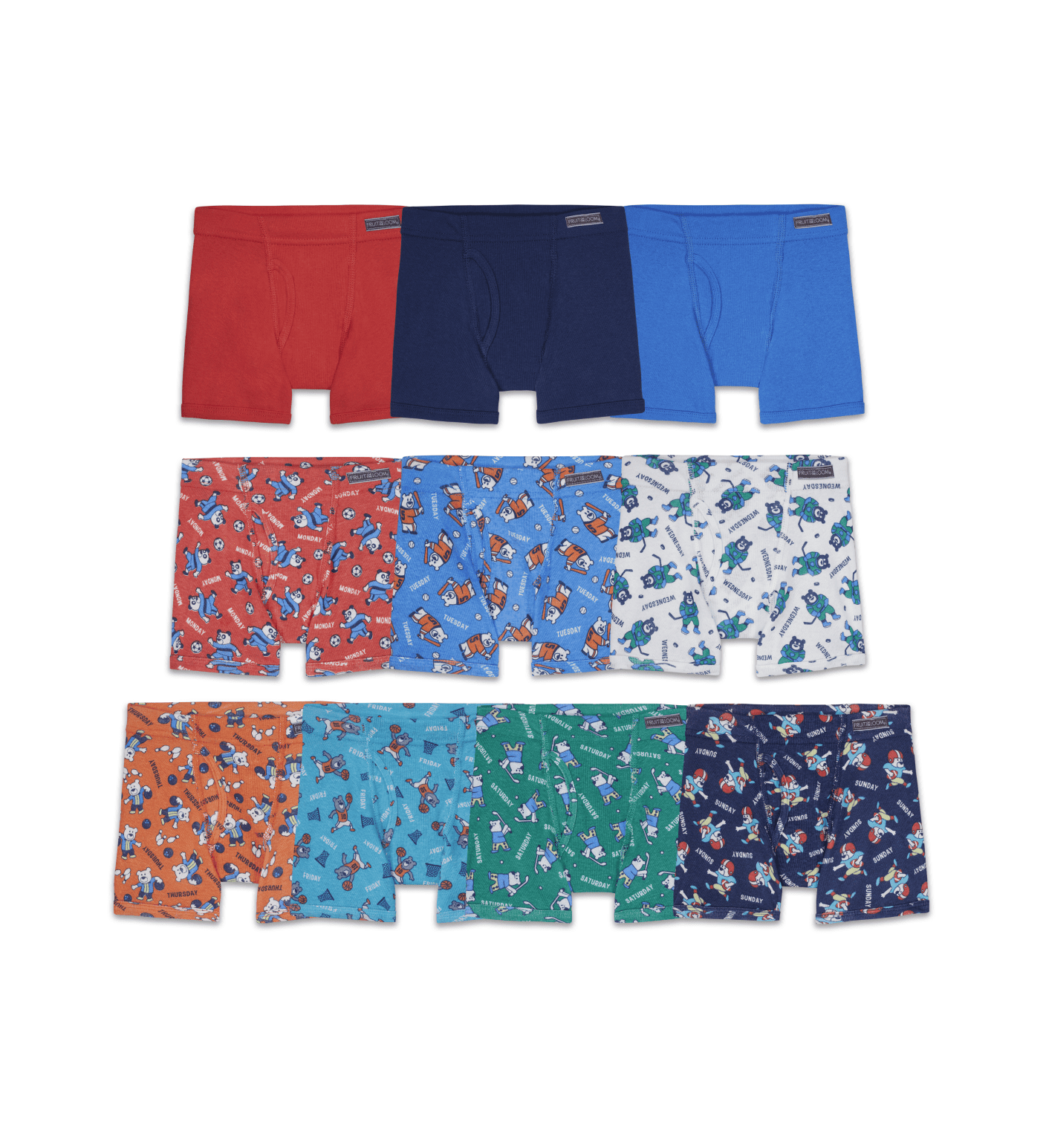 Toddler Boys' Eversoft® Boxer Briefs, Assorted Print and Solid 10 Pack