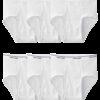 Men's Cotton Briefs, White 6 Pack