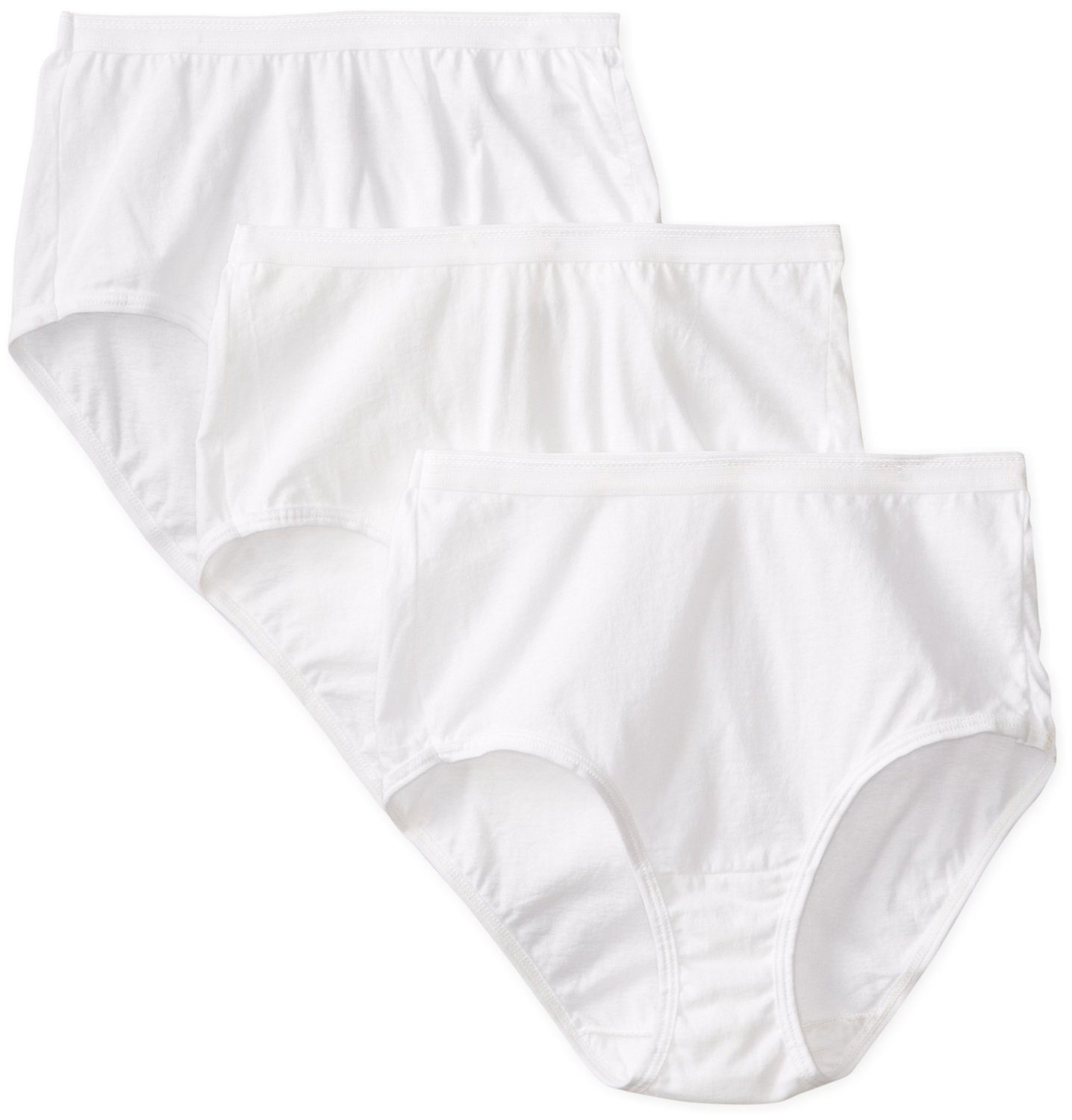 Women's Cotton Brief Panty, White 3 Pack