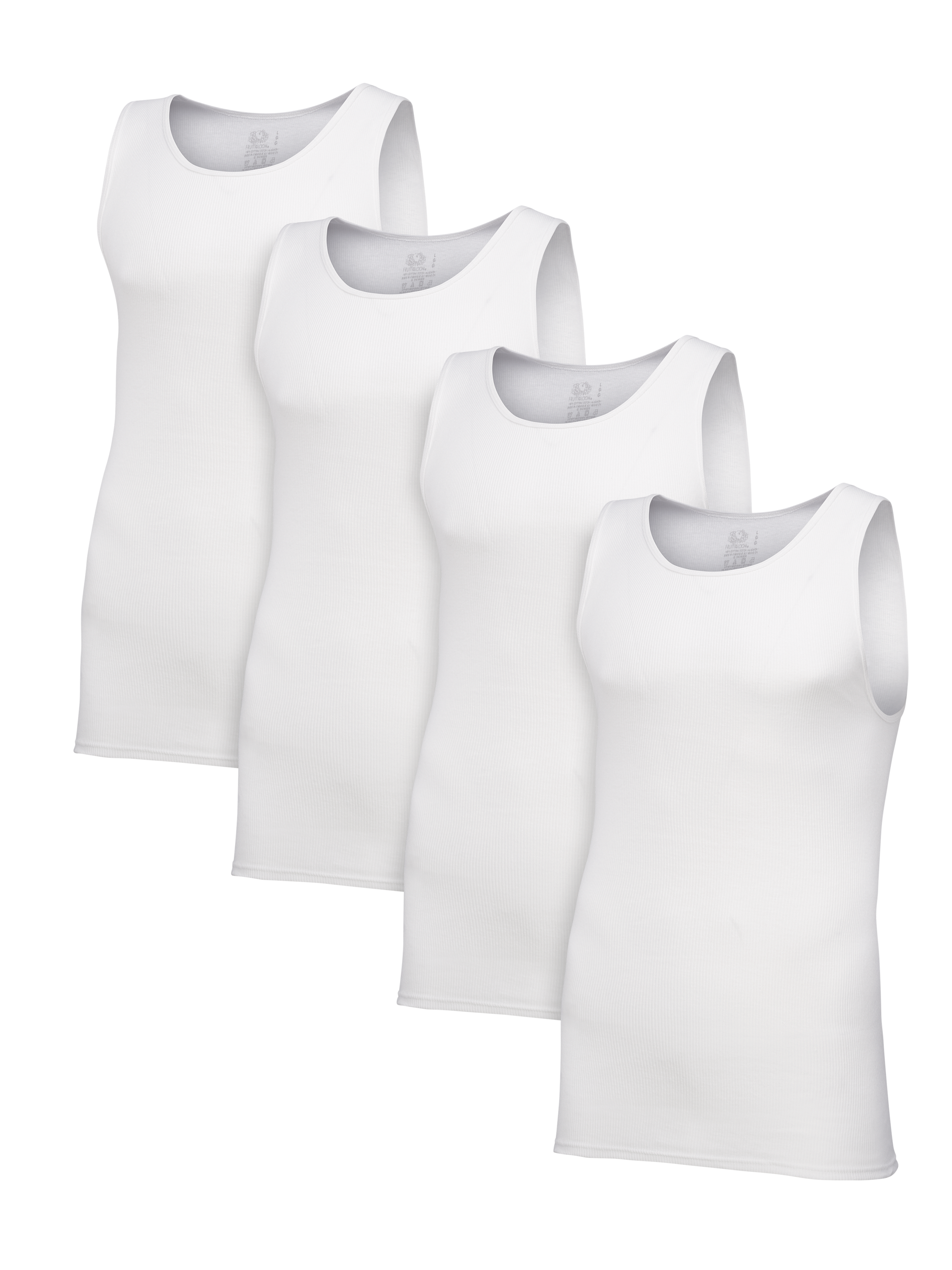 Fruit of the Loom Men's Premium A-Shirt, White 4 Pack