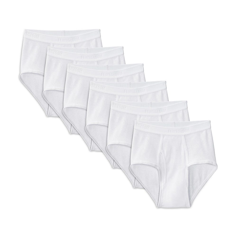 Fruit of the Loom Men's Premium Briefs, White 6 Pack