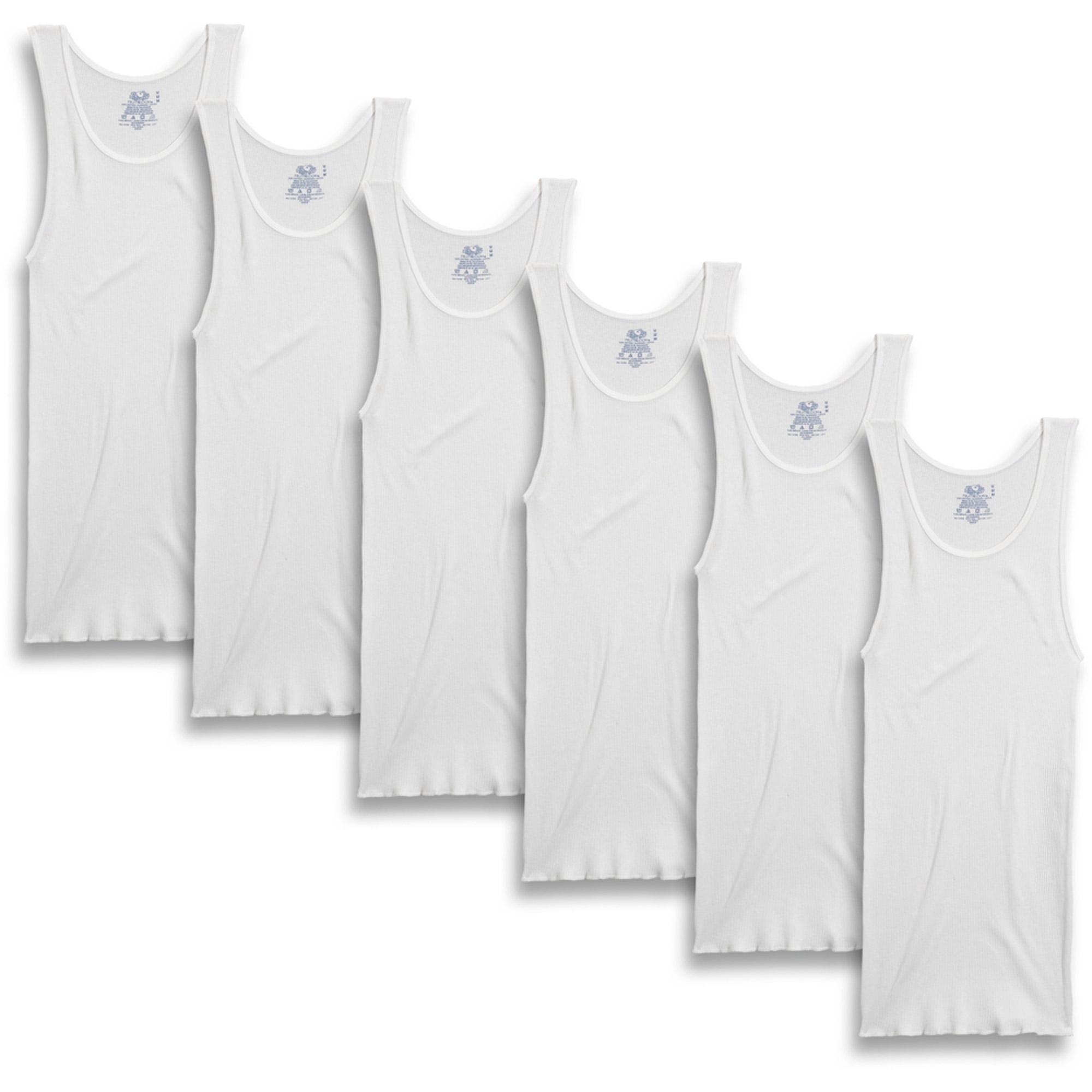 Men's White A-Shirts, 6 Pack