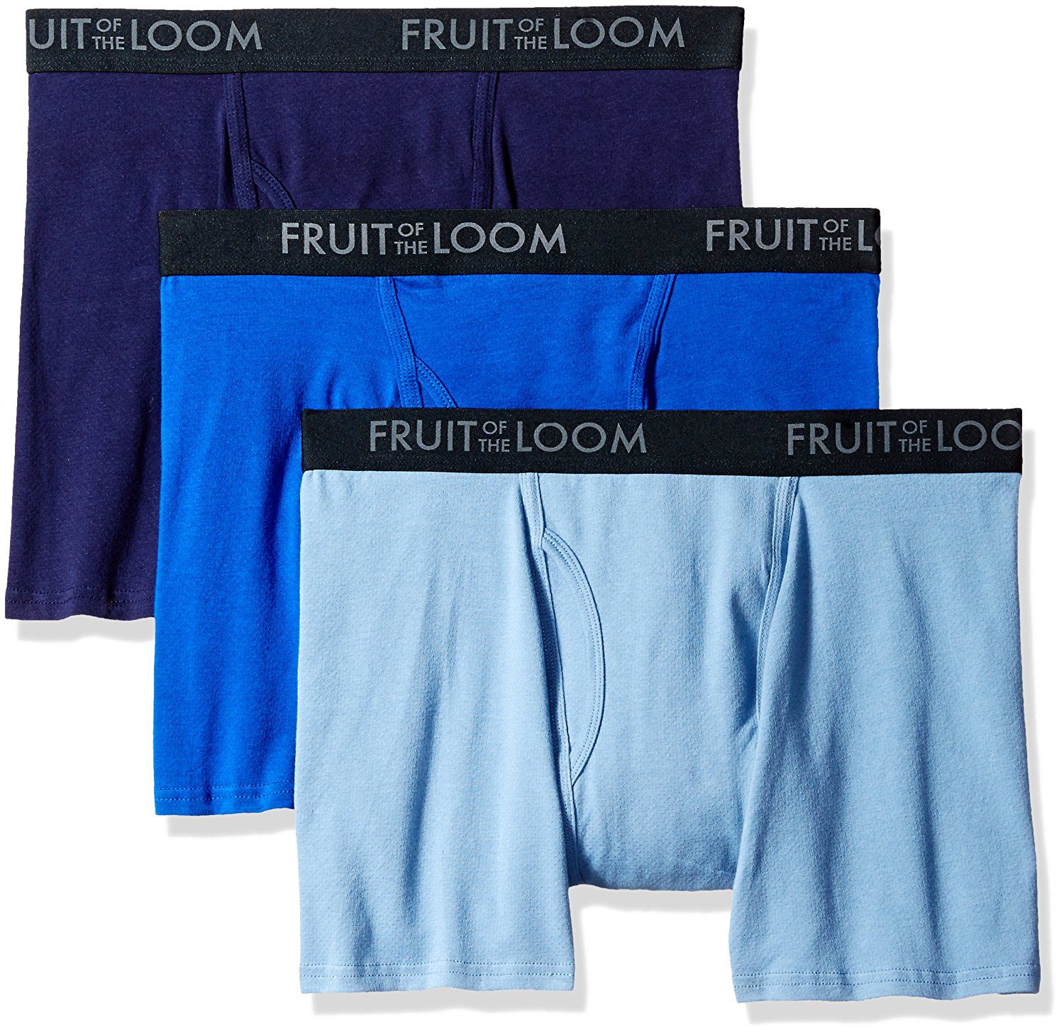Men's Breathable Cotton Micro-Mesh Boxer Briefs, Assorted 3 Pack