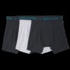 Men's Breathable cotton Micro-Mesh Boxer Briefs, Black and Gray 3 Pack