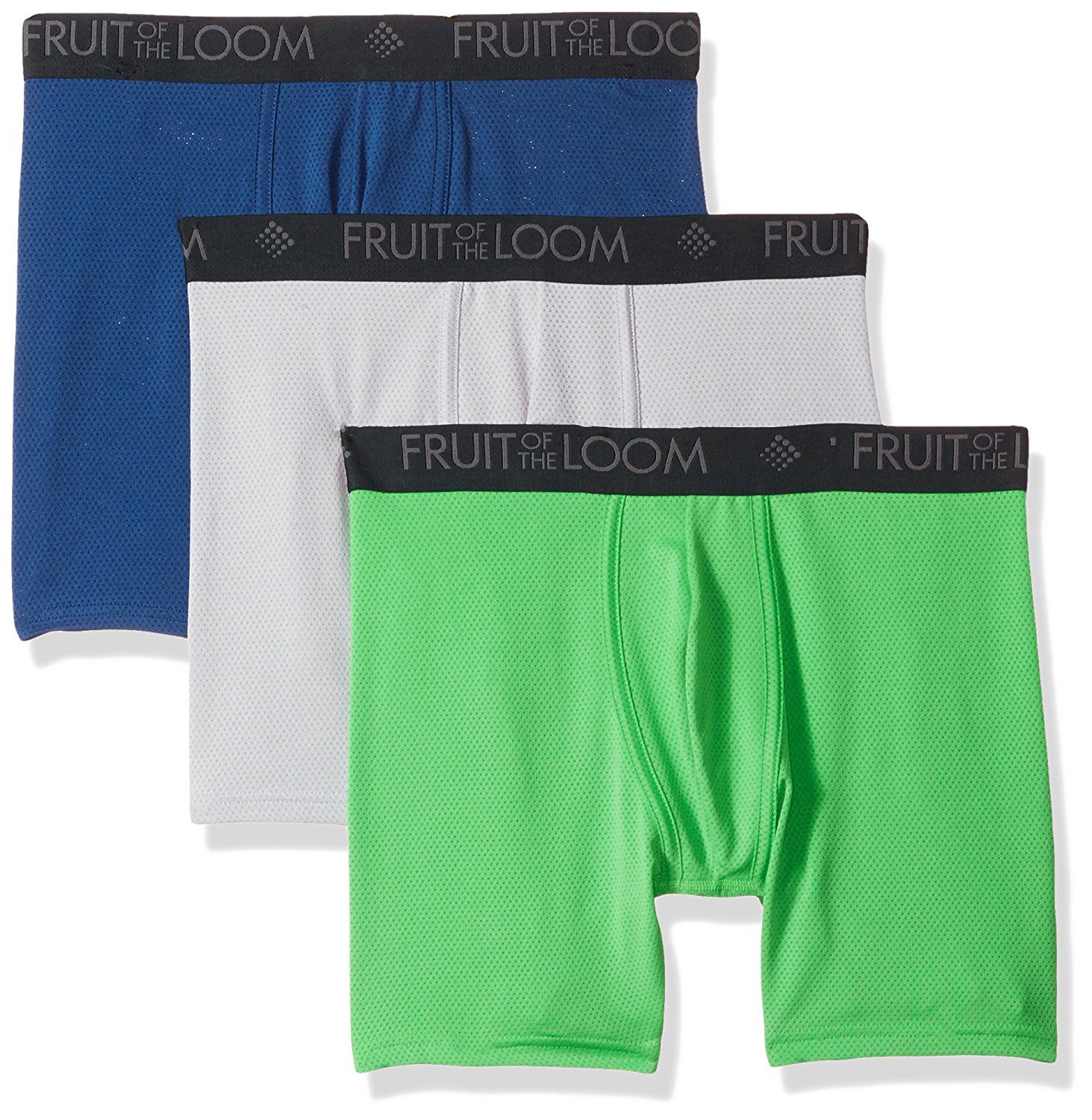 Men's Breathable Micro-Mesh Boxer Briefs, 2XL Assorted 3 Pack