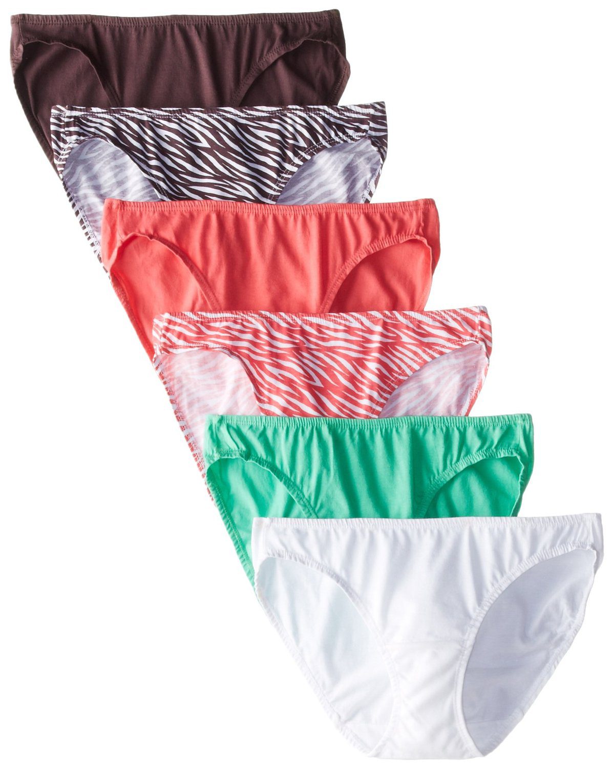 Women's Cotton Stretch Bikini Panty, Assorted 6 Pack
