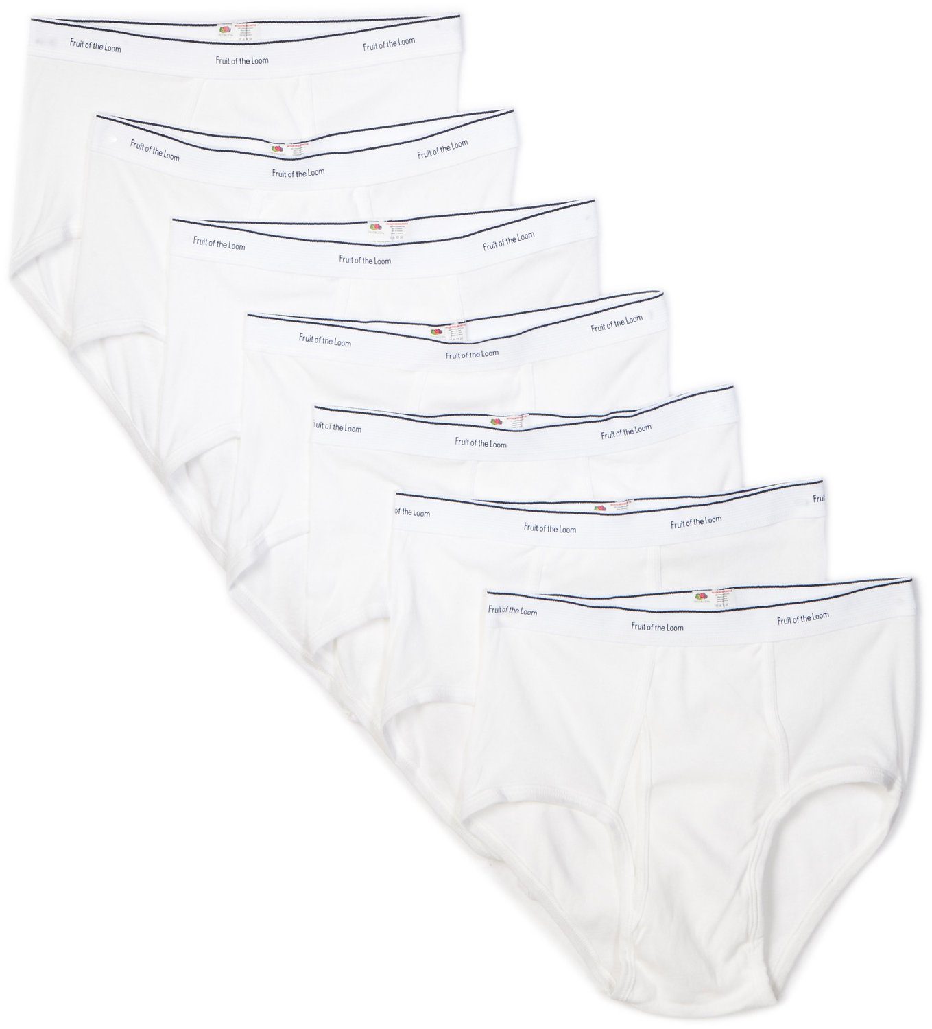 Men's Cotton Briefs, Extended Sizes White 8 Pack