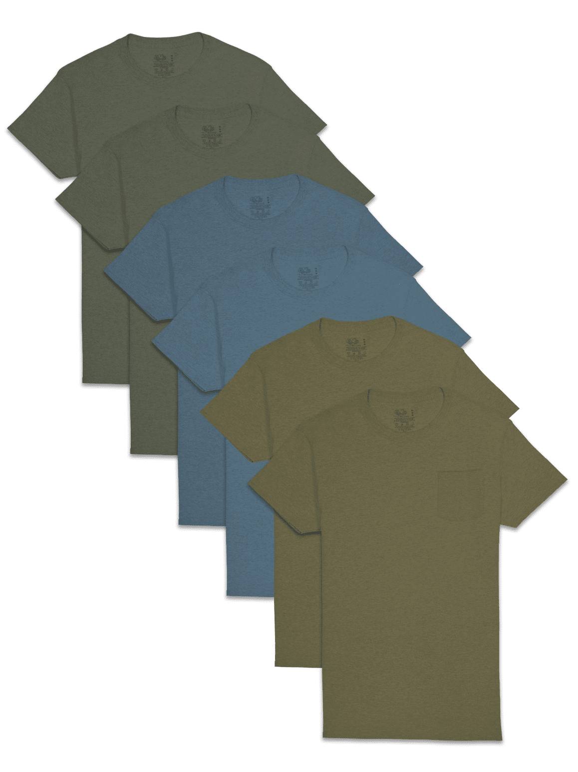 Men’s Short Sleeve Pocket T-Shirt, Assorted 6 Pack