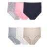 Women's Plus Fit for Me® Comfort Covered Cotton Brief Panty, Assorted 6 Pack