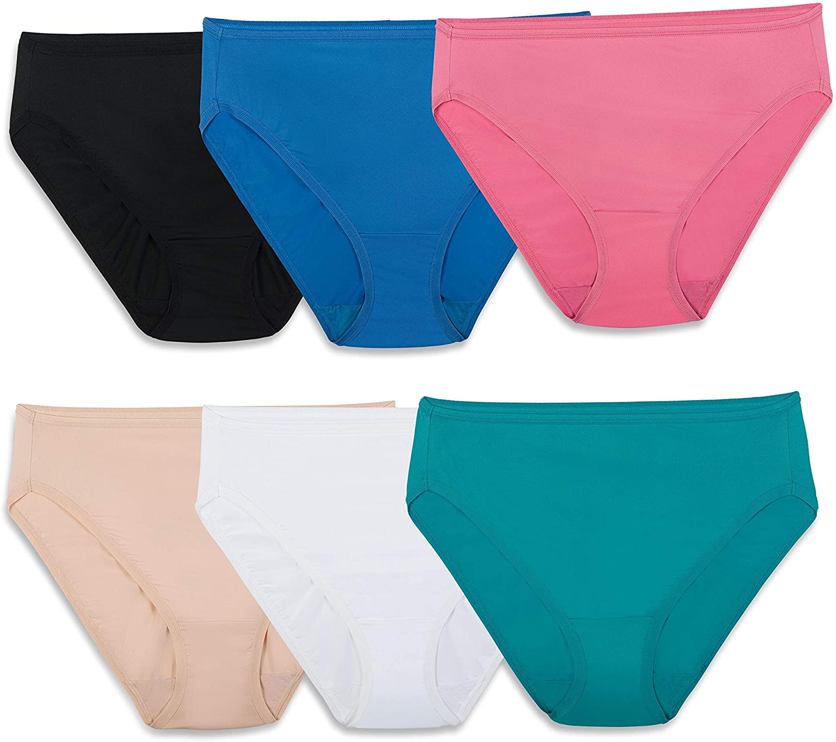 Women's Microfiber Hi-Cut Panty, Assorted 6 Pack
