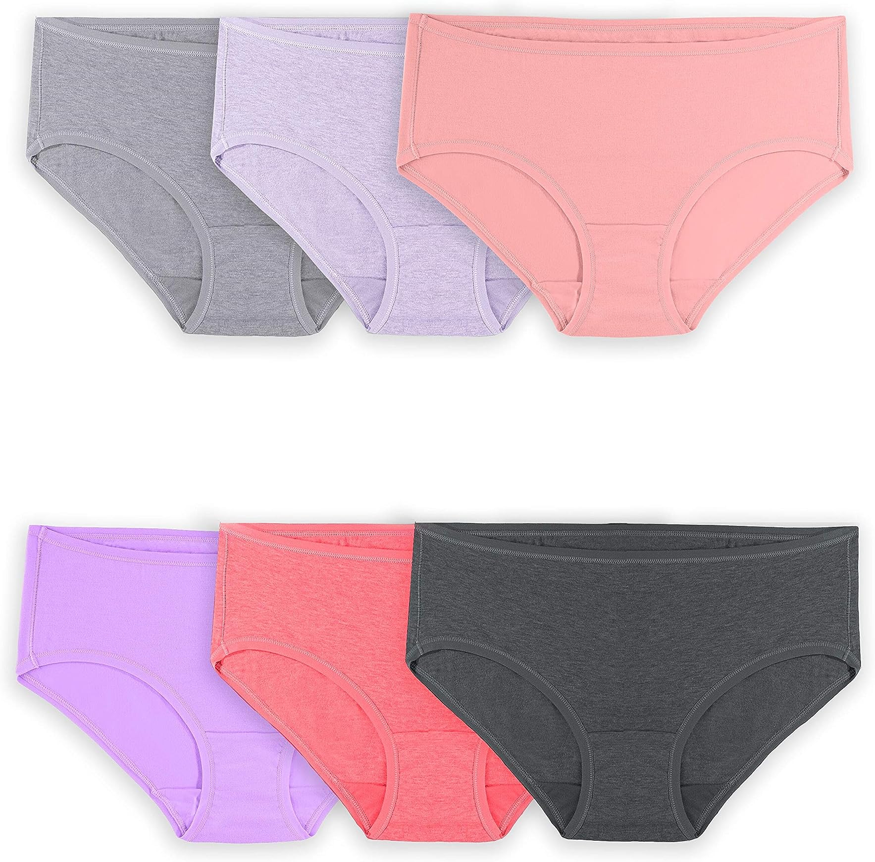 Women's 360 Stretch Comfort Cotton Hipster Panty, Assorted 6 Pack