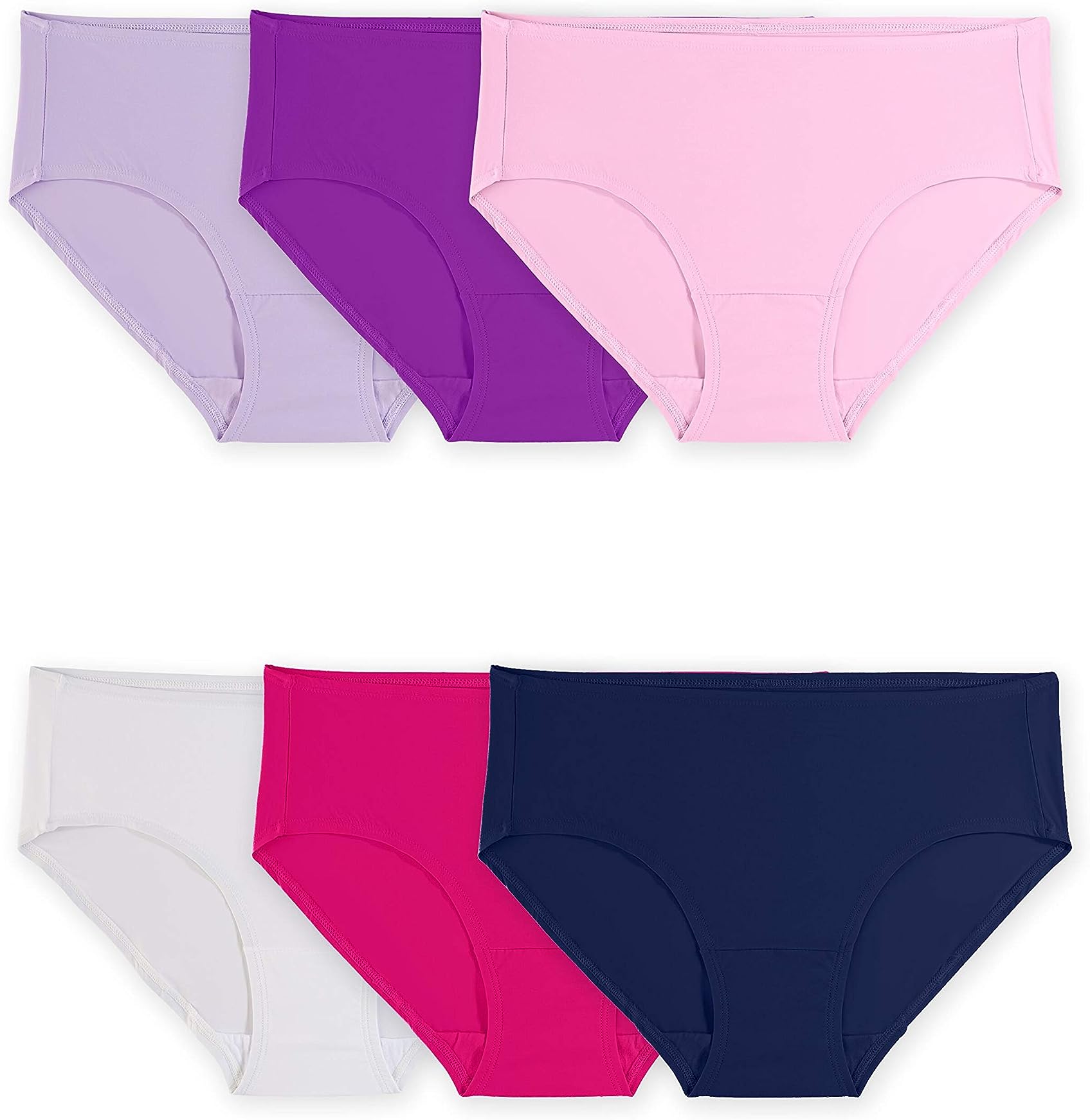 Women's 360 Stretch Microfiber Low-Rise Brief Panty, Assorted 6 Pack