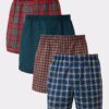 Hanes Mens Ultimate Big Woven Boxer Underwear, Tartan Prints, 4-Pack, (Big & Tall Sizes)