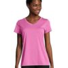 Hanes Womens Sport Heathered Performance V-Neck Tee