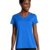 Hanes Womens Sport Heathered Performance V-Neck Tee